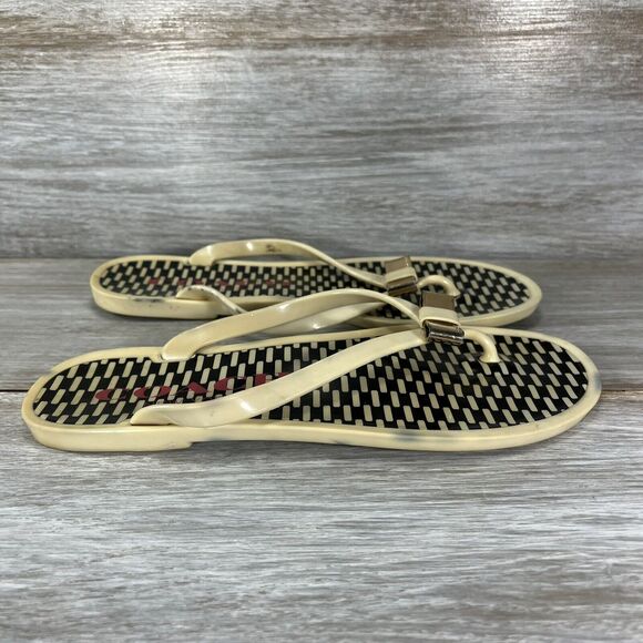Coach Women’s Landon Cream Off-White Thong Jelly Flip Flops Sandals Size 6 B - Picture 3 of 9